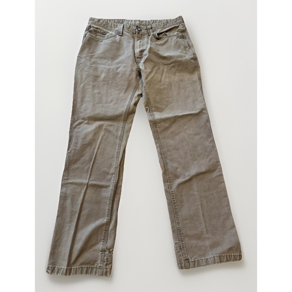 Eddie Bauer Mens 33x28 Brown Heavy Duck Canvas Utility Outdoor Work Pants Gorpco